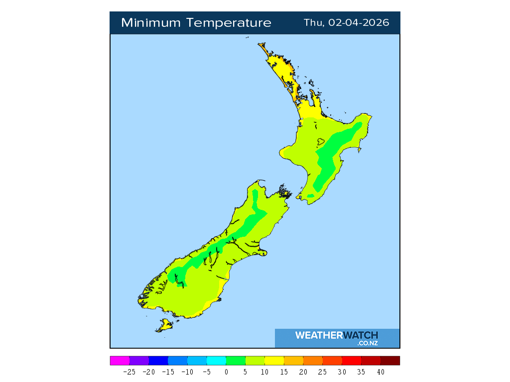 Minimum temperature for 1:01am on Thu 2 April 2026