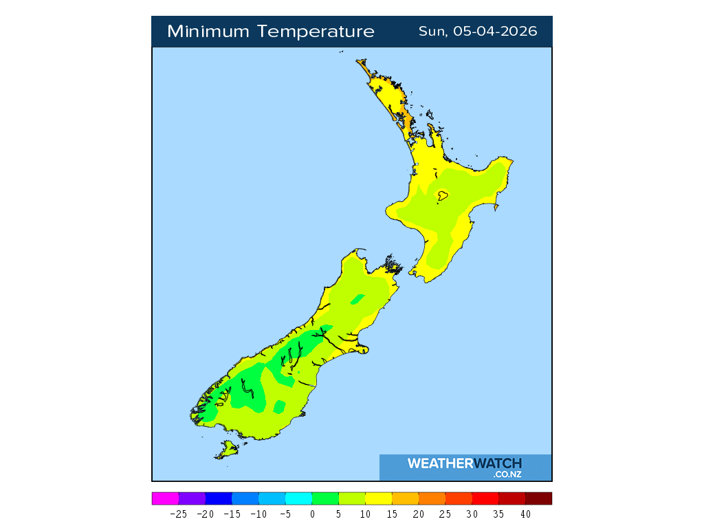 Minimum temperature for 1:01am on Sun 5 April 2026