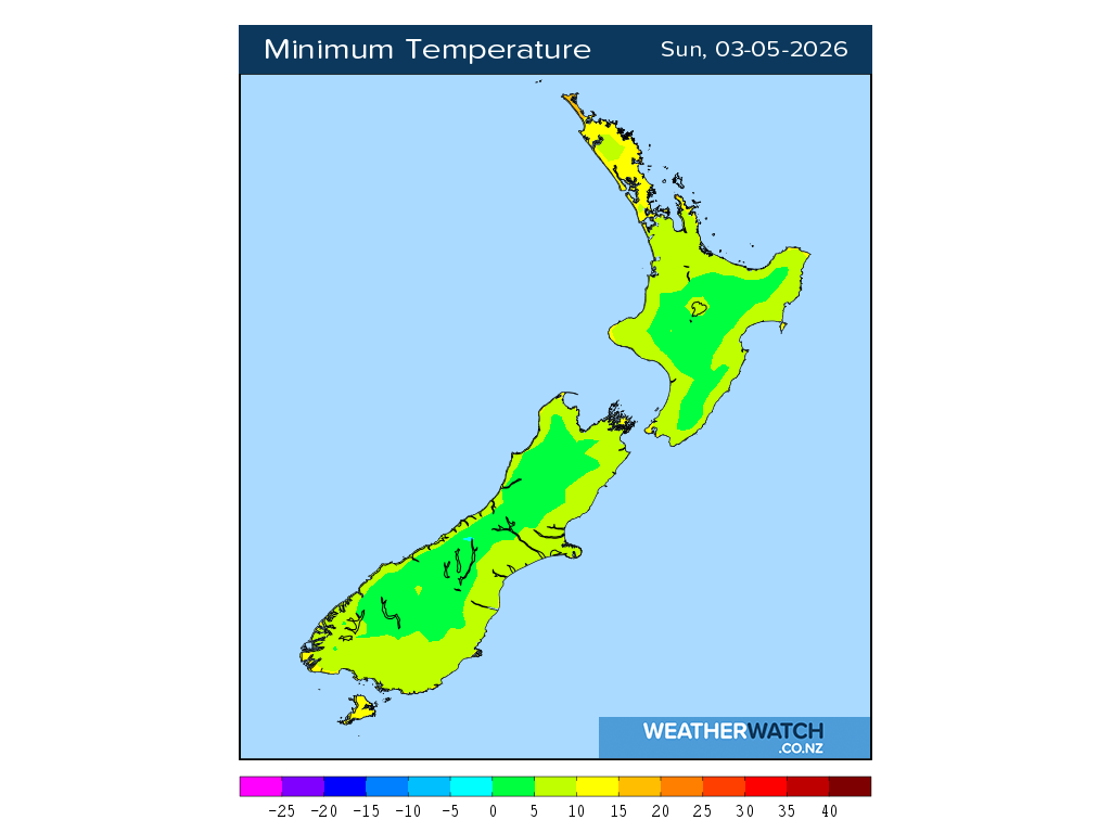 Minimum temperature for 12:01am on Sun 3 May 2026