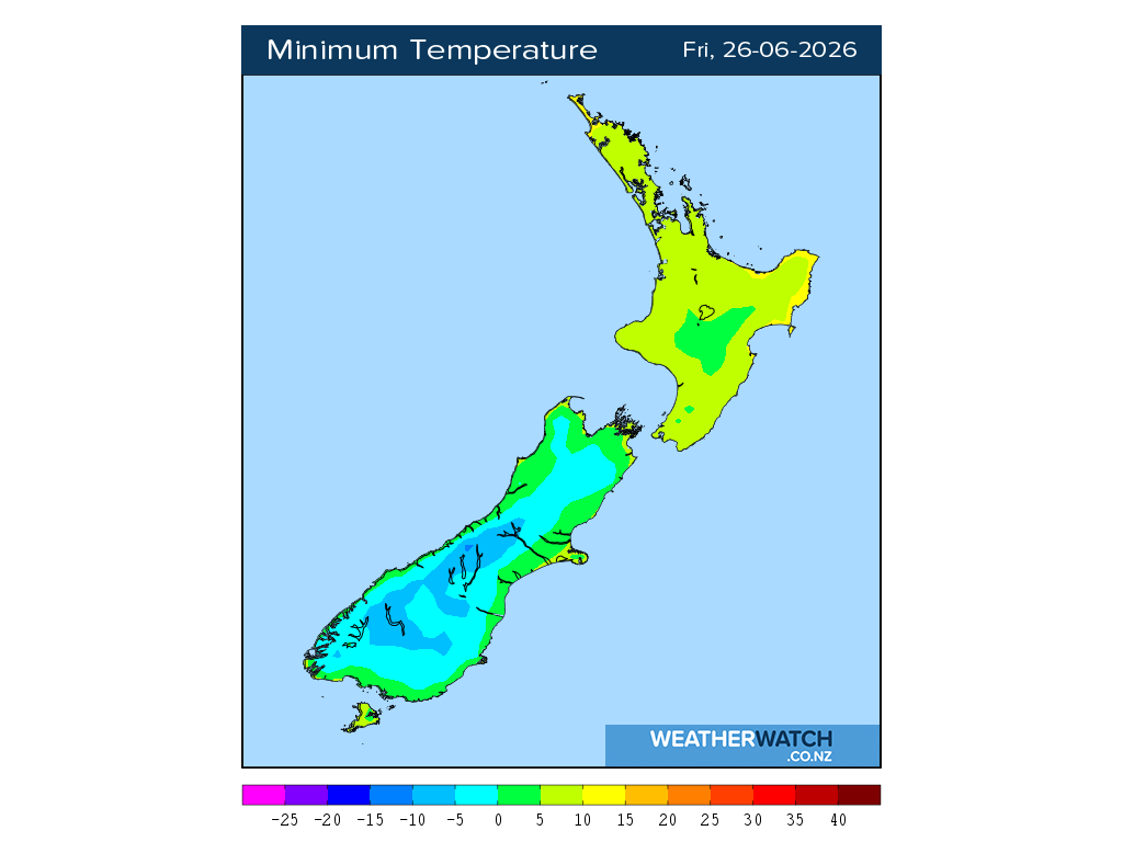 Minimum temperature for 12:01am on Fri 26 June 2026