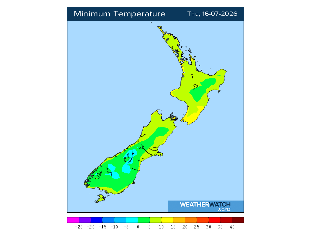 Minimum temperature for 12:01am on Thu 16 July 2026