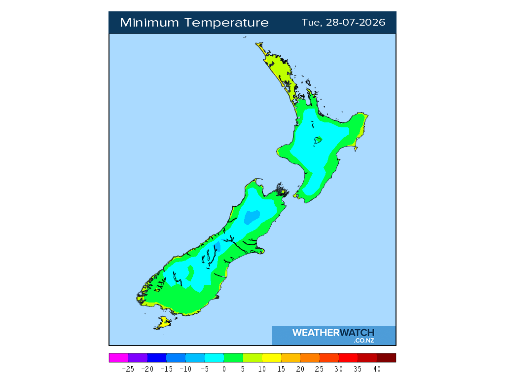 Minimum temperature for 12:01am on Tue 28 July 2026