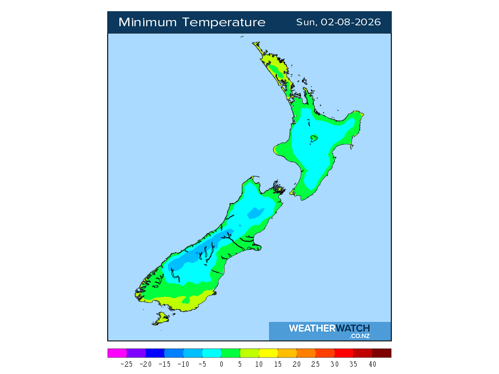 Minimum temperature for 12:01am on Sun 2 August 2026