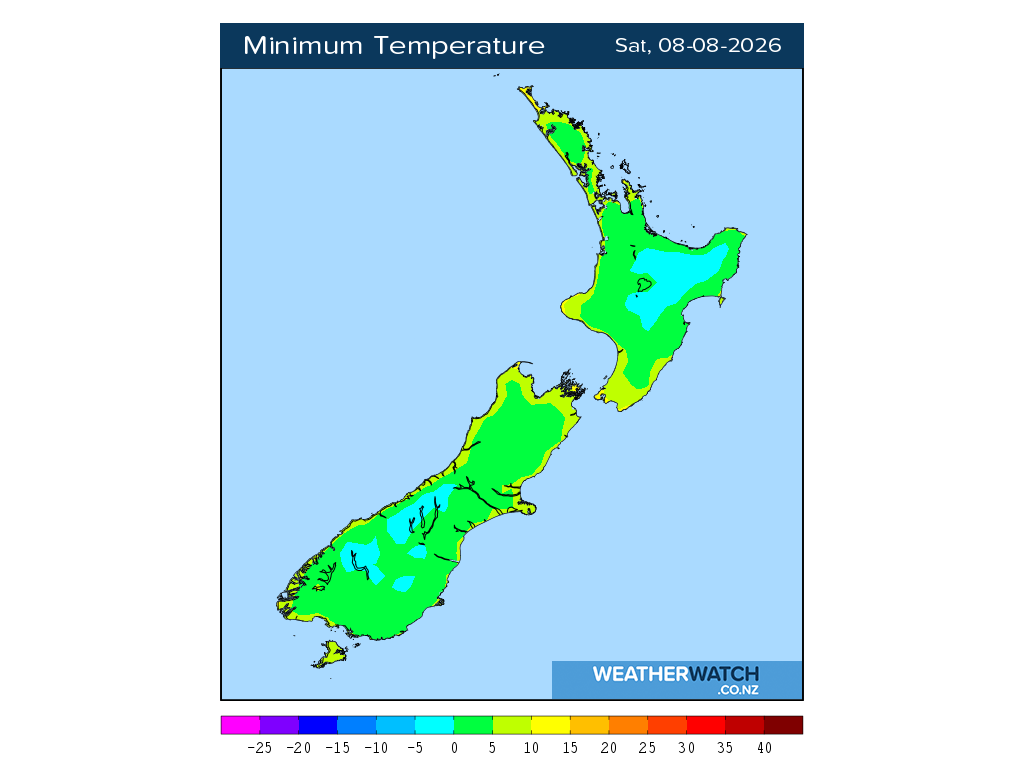 Minimum temperature for 12:01am on Sat 8 August 2026